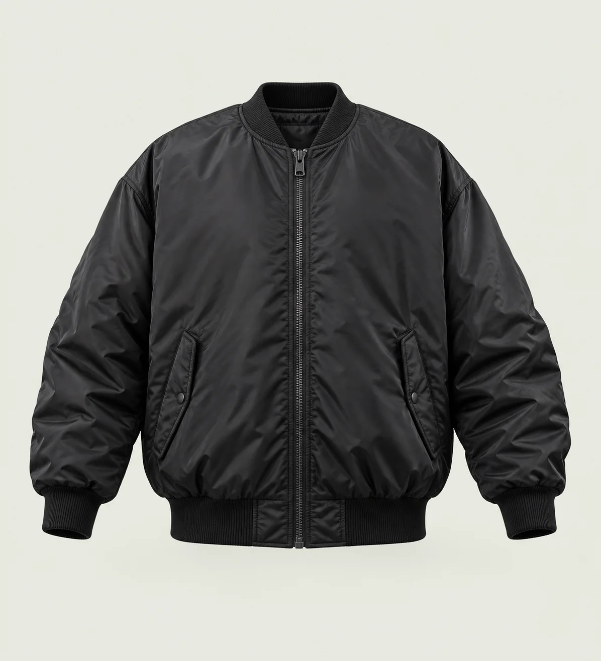 Black jacket with sponsor placements